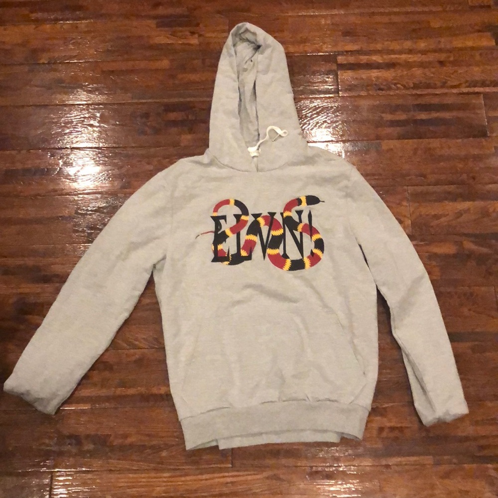 Eleven Paris Gray Hoodie with Multicolor Logo